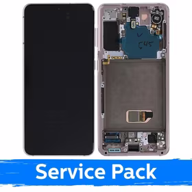 LCD ekranas suderinamas su Samsung G991 S21 su rėmeliu / Phantom Pink / (Service Pack)