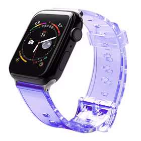 Silikoninis dirželis apyrankė apyrankė dirželis šviesa Apple Watch 42 / 44 mm - violetinis