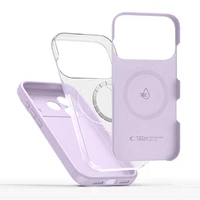 Tech-Protect Silicone magnetinis dėklas telefonui iPhone 17 Pro - violetinis