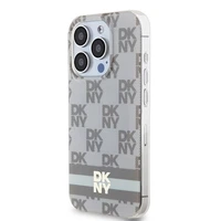 DKNY IML languotas mono raštas ir spausdintos juostos magnetinis dėklas iPhone 13 Pro / 13 - smėlinis