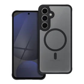 FULL MATTE MAG COVER dėklas telefonui, suderinamas su MagSafe, skirtas SAMSUNG S24 FE juodas