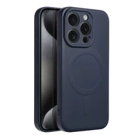 SILICONE MAG COVER dėklas telefonui suderinamas su MagSafe iPhone 15 Pro mėlynas titano