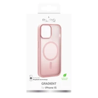 Puro Gradient magnetinis silikoninis dėklas telefonui iPhone 15 - rožinis