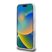 Guess GUHMP16LHFGERET iPhone 16 Pro 6.3" skaidrus kietas dėklas IML blizgus ratas Magnetinis