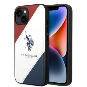 Dėklas telefonui (m) US Polo USHCP14MPSO3 iPhone 14 Plus 6.7" - balta balta trijų spalvų įspaudas