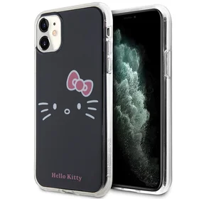 Hello Kitty IML katės veido dėklas telefonui iPhone 11 / Xr - juodas