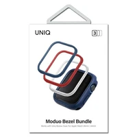 Rėmelis Uniq Moduo 3in1 dėklui Apple Watch 4/5/6/7/8/SE/SE2 44/45mm - mėlyna, raudona, balta
