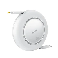 Baseus Free2Pull Mini 100W ištraukiamas USB-C kabelis - USB-C 2m - Baltas