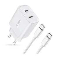 Tech-Protect C20W 2x USB-C PD 20W įkroviklis su USB-C / USB-C laidu - baltas