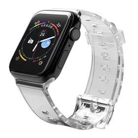 Silikoninis dirželis apyrankė apyrankė dirželis šviesa Apple Watch 42 / 44 mm - juodas
