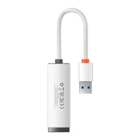 Baseus adapteris Lite Series - USB į RJ45 - 1000 Mbps (WKQX000102) baltas