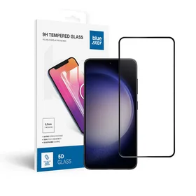 Apsauginis stiklas Blue Star - SAMSUNG Galaxy S23 pilnas paviršius (pilnas klijavimas/draugiškas dėklui) - juodas Apsauginis stiklas Blue Star
