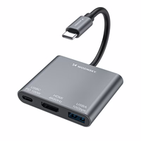 Hub Wozinsky WHCH-01 USB-C PD 100W HDMI 4K@30Hz USB-A 10Gbps - pilkas