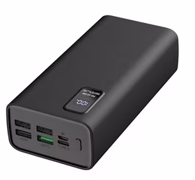 Išorinė baterija POWER BANK Platinet 30000mAh (4xUSB; 1xType-C; QC3.0 22,5W) juoda