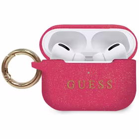 Guess Silikoninis Glitter Dėklas for AirPods Pro - rožinis Glitter