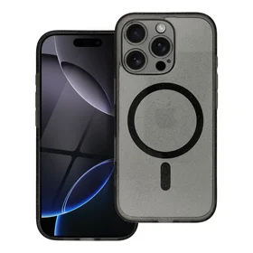 CLEAR MAG COVER dėklas su kameros apsauga, suderinamas su Magnetiniu IPHONE 14 PRO juodas blizgus