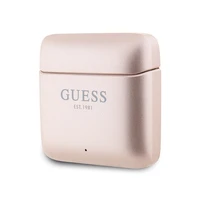 Guess GUTWSSU20ALEGP TWS Bluetooth ausinės + įkrovimo stotelė rožinis auksas/rožinis auksas spausdintas logotipas