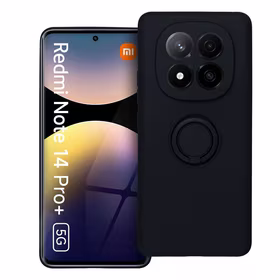 Dėklas telefonui su silikoniniu žiedu XIAOMI Redmi Note 14 Pro Plus 5G - juodas