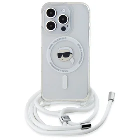 Karl Lagerfeld per petį IML Karl galvos MagSafe dėklas iPhone 16 Pro – skaidrus