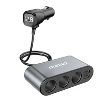 Dudao automobilinis įkroviklis 2x USB / 3x cigarečių lizdo skirstytuvas - juodas (R1Pro black)