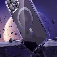 Kingxbar PQY Ice Crystal Series magnetinis dėklas telefonui iPhone 14 Plus MagSafe sidabrinis