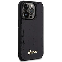 Guess Sequin Script Metal dėklas telefonui iPhone 13 Pro / 13 - juodas
