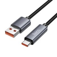 Kabelis USB A į USB C Hoco 5A su ekranu 1 m X112 juodas