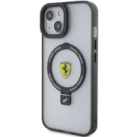Ferrari žiedo stovo 2023 kolekcijos magnetinis dėklas telefonui iPhone 15 Plus / 14 Plus - juodas