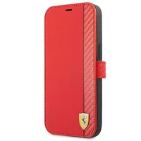 Ferrari FESAXFLBKP13SRE iPhone 13 mini 5.4" raudonas/raudonas knygos On Track Carbon Stripe