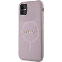 Guess GUHMN61PSAHMCP dėklas telefonui iPhone 11 / Xr - rožinis Saffiano Magnetinis