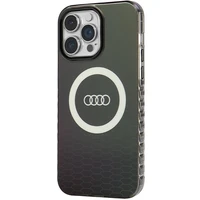 Audi IML Magnetinis dėklas su dideliu logotipu telefonui iPhone 14 Pro Max - juodas