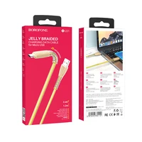 Borofone kabelis BU31 Clear Shadow Jelly - USB į Micro USB - 2,4A 1 metras auksinis