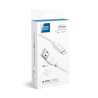 BLUE STAR LITE kabelis 3A USB A į Lightning 1,2 m baltas