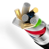 Dudao L3E 3 in 1 60W MicroUSB USB-C Lightning kabelis 1.2m - juodas