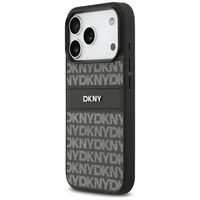 DKNY pasikartojančio rašto su tonine juostele dėklas telefonui iPhone 17 Pro - juodas