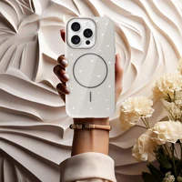 Magnetinis Itin Plonas Blizgus dėklas Iphone 14 sidabrinė