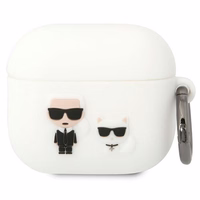 Karl Lagerfeld KLACA3SILKCW AirPods 3 dėklas baltas/baltas Silikoninis Karl & Choupette