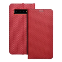 Dėklas telefonui LUNA Book Carbon skirtas SAMSUNG S10 raudonas