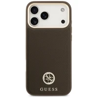 Guess Grūdėtas Strass Logotipas Magnetinis dėklas telefonui iPhone 17 Pro Max - rudas