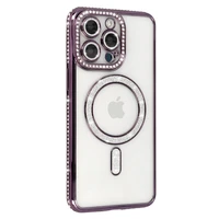 Bling Magnetinis dėklas telefonui Samsung Galaxy A17 5G violetinė