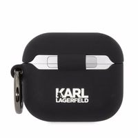 Karl Lagerfeld KLA3RUNCHK AirPods 3 dėklas silikoninis juodas Karl Head 3D