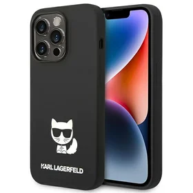 Karl Lagerfeld KLHCP14XSLCTBK iPhone 14 Pro Max 6.7 "kietas dėklas juodas / juodas Silikoninis Choupette Kūnas
