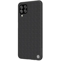 Nillkin Textured Case patvarus sustiprintas dėklas su geliniu rėmu ir nailono nugarėle Samsung Galaxy A22 4G juodas