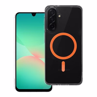 Drop Glue spalvingas magnetinis dėklas telefonui, suderinamas su MagSafe, skirtas SAMSUNG A56, oranžinis