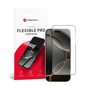 Forcell Flexible Nano Glass 5D Apsauginis stiklas (m) skirtas iPhone 16 Pro - juodas (m)