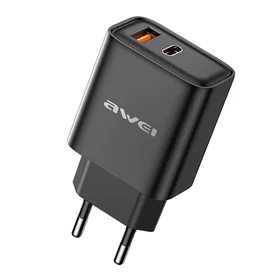 Įkroviklis Awei PD81-EU 22.5W USB-A/USB-C juodas