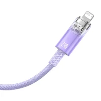 Greito įkrovimo kabelis Baseus USB-A į Lightning Explorer Series 1m 2.4A (violetinis)