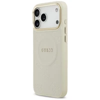 Guess Peony karšto spaudo Magnetinis dėklas telefonui iPhone 17 Pro Max - smėlinis