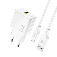 Dudao A23TEU 2.4A GaN USB-A Wall Įkroviklis with USB-A - USB-C Laidas - Baltas