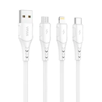 USB į Micro USB laidas VFAN Colorful X12, 3A, 1m (baltas)